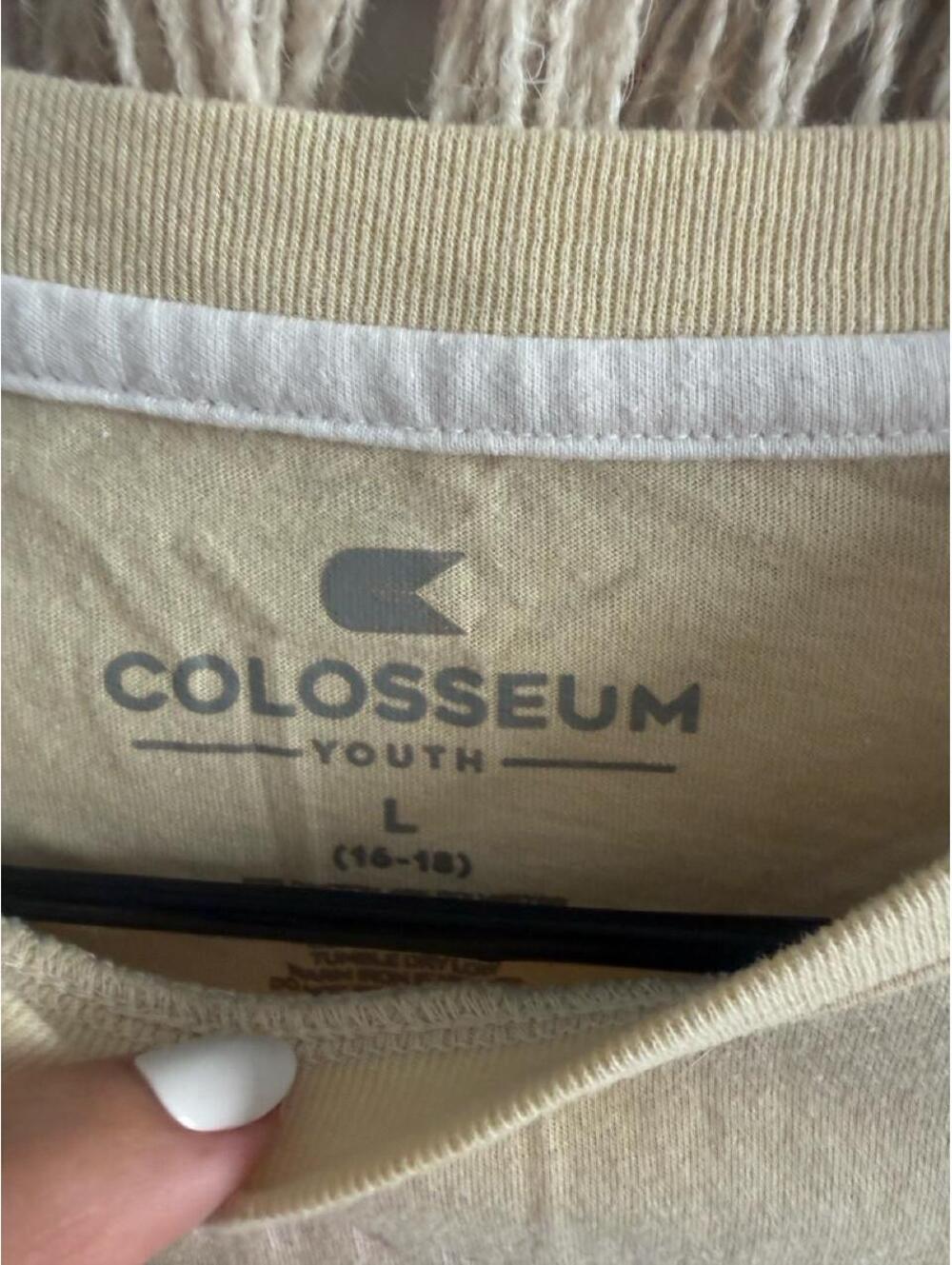 Colosseum Youth Long Sleeve Shirt Cream Tan Yellow Jackets GT Logo Size L - Picture 2 of 2